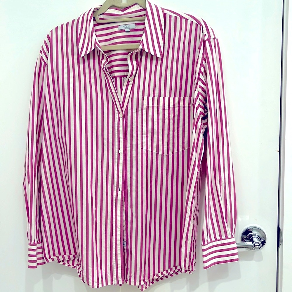 Rails Arlo Pink Striped Button Down